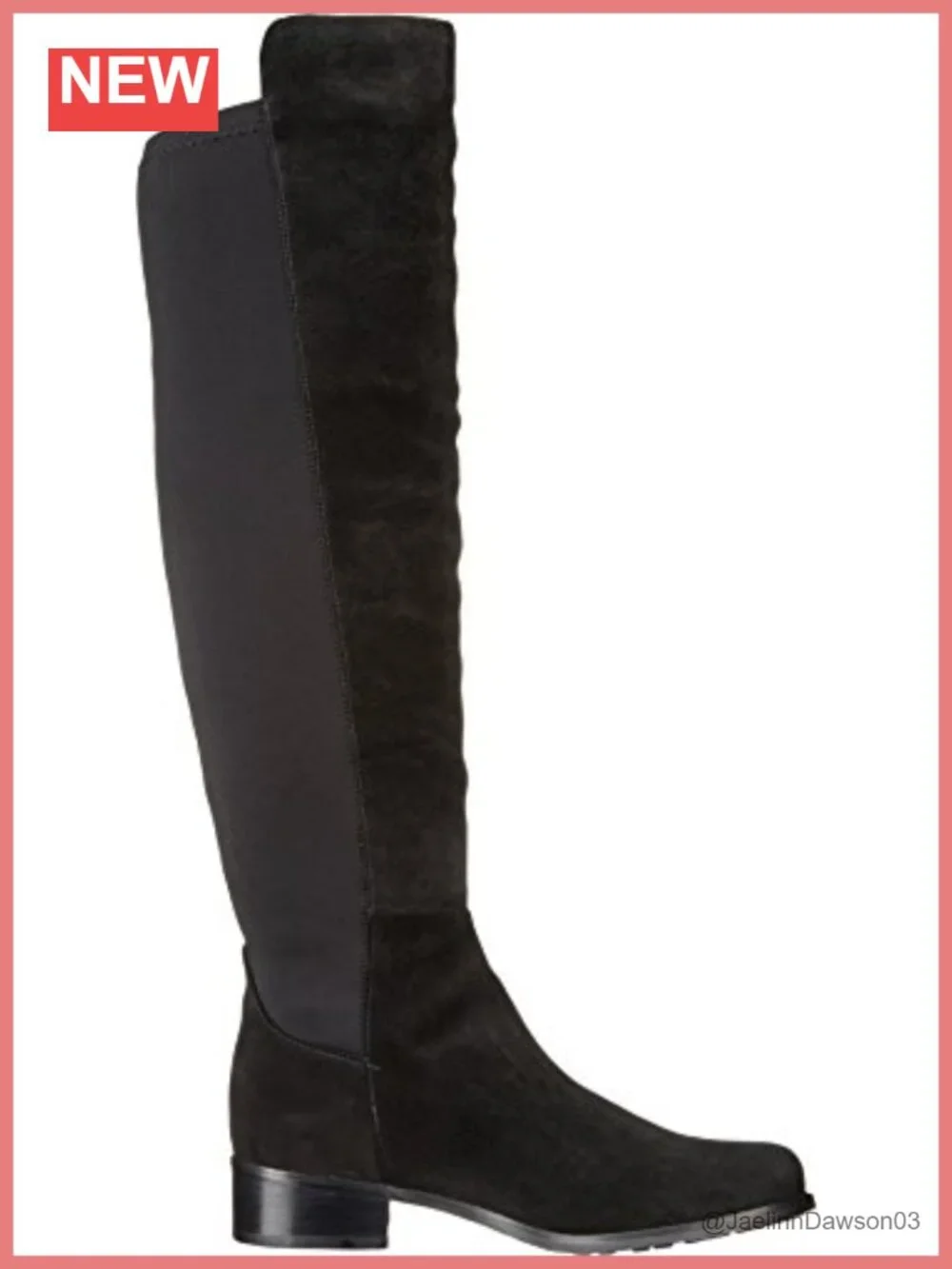 Women's Waterproof Riding Boots OTK Pull-On Suede Stacked Heel